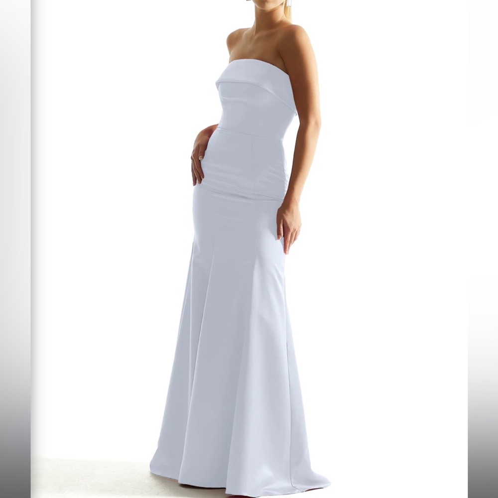 Mori Lee SATIN A-LINE BRIDESMAID DRESS WITH CUFFED NECKLIN